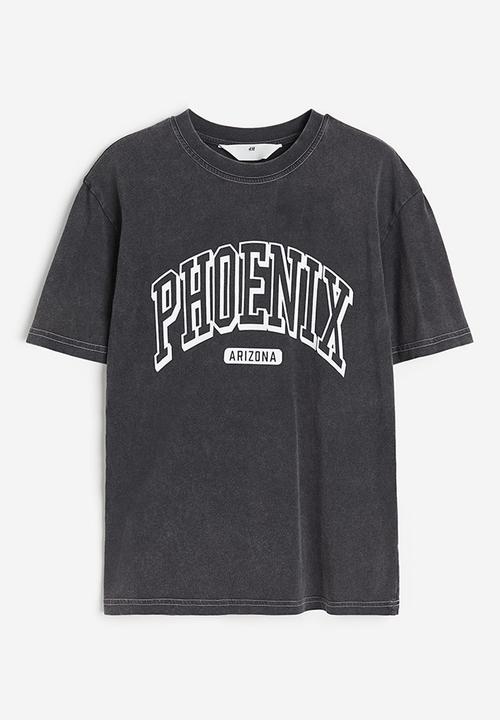 H&M - Printed jersey T-shirt - Dark grey Phoenix