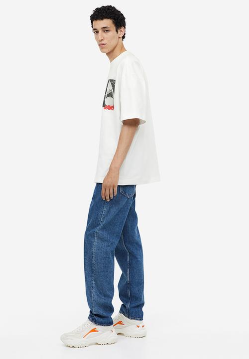 H&M - Oversized fit T-shirt - white jaws