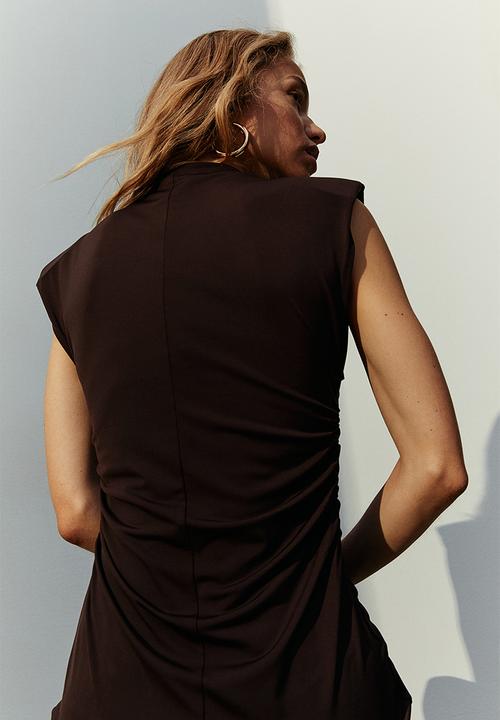 H&M - Draped jersey dress - brown