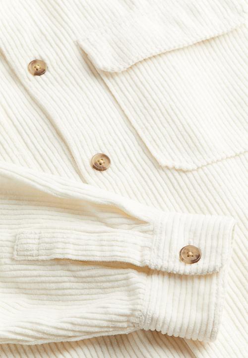 H&M - Relaxed fit corduroy shacket - white