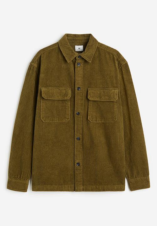 H&M - Relaxed fit corduroy shacket - green