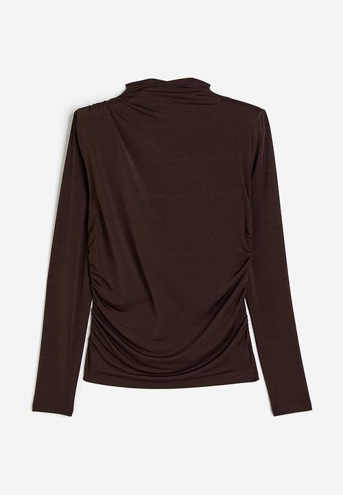 H&M - Draped turtleneck top - brown