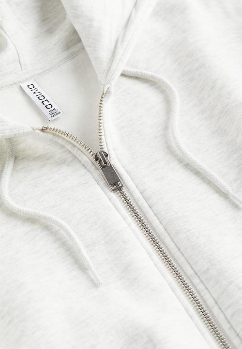 H&M - Cropped zip-through hoodie - grey