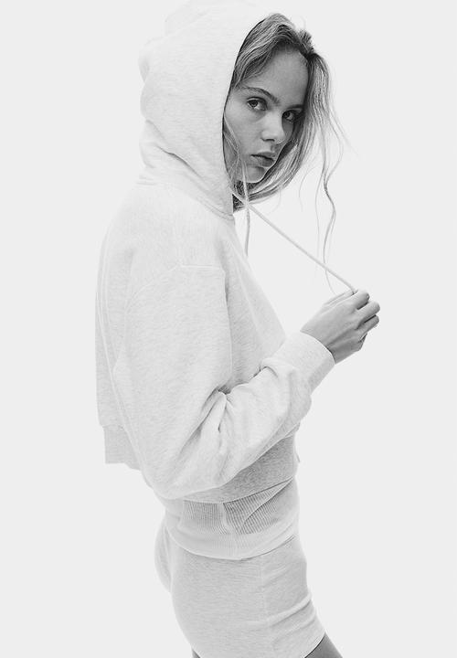 H&M - Cropped zip-through hoodie - grey