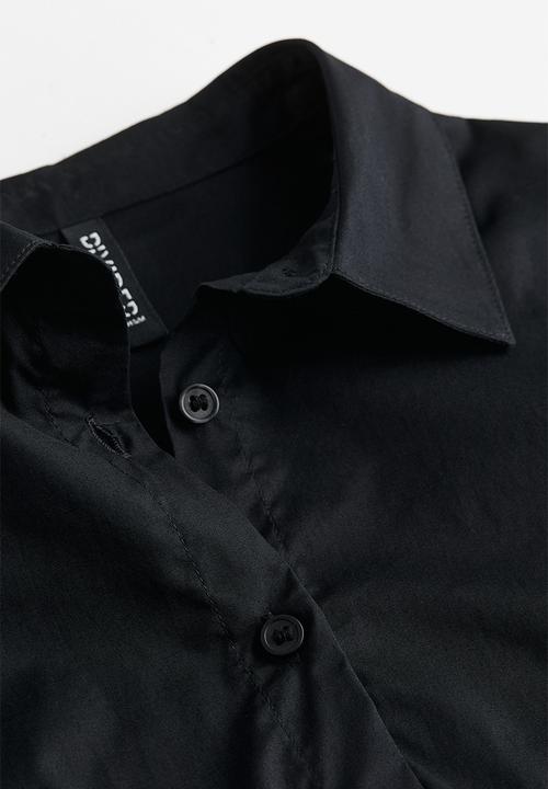 H&M - Fitted poplin shirt - black