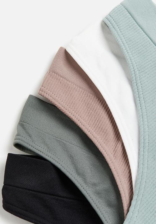 H&M - 5-Pack seamless thong briefs - turquoise green