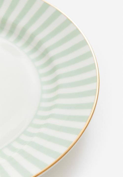 H&M - Porcelain medium plate - green striped