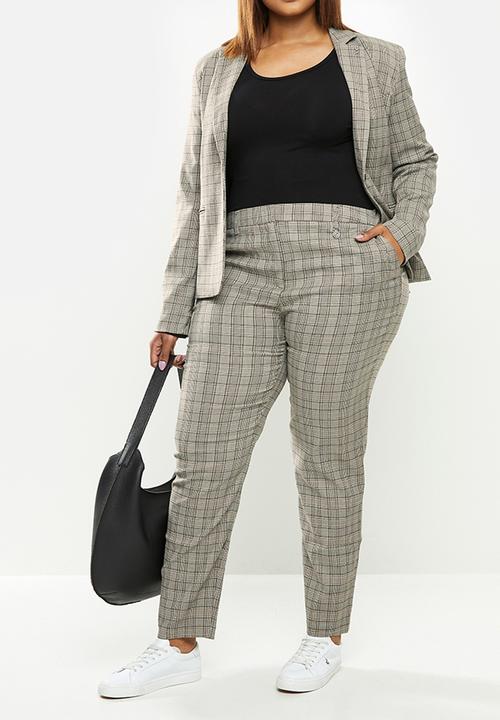 POLO - Plus Paige check suit pant - beige