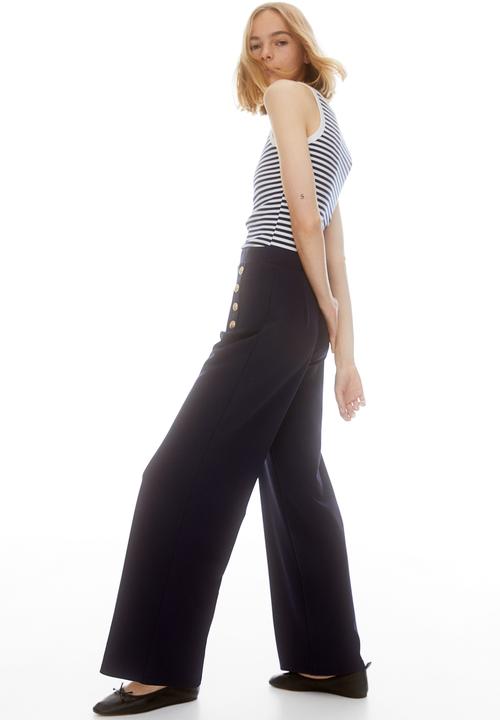 H&M - Button-front trousers - blue