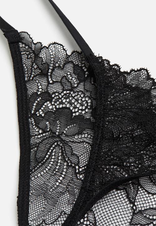 H&M - 3-Pack lace thong briefs - black