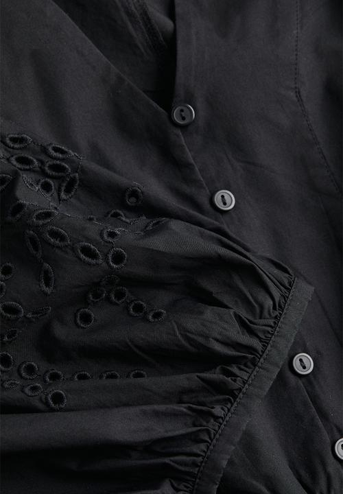 H&M - Broderie anglaise playsuit - black
