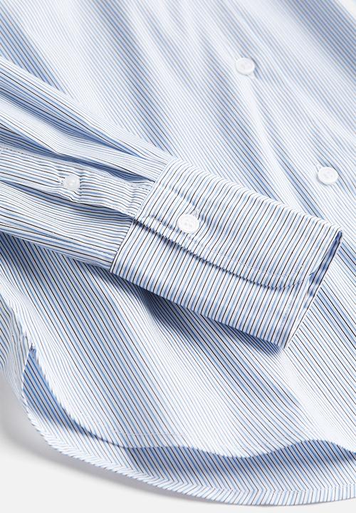 H&M - Cotton-blend shirt - White Blue striped
