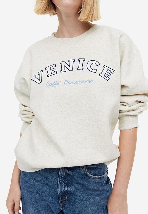 H&M - Crew-neck sweatshirt - Light beige marl Venice