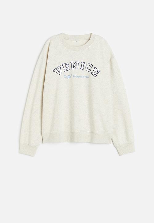H&M - Crew-neck sweatshirt - Light beige marl Venice