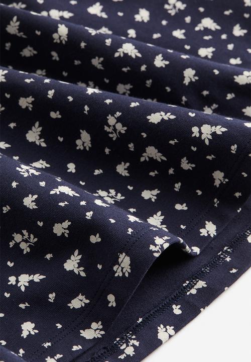 H&M - Cap-sleeved jersey dress - blue floral