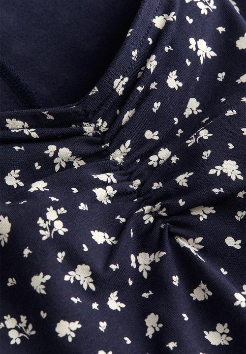 H&M - Cap-sleeved jersey dress - blue floral