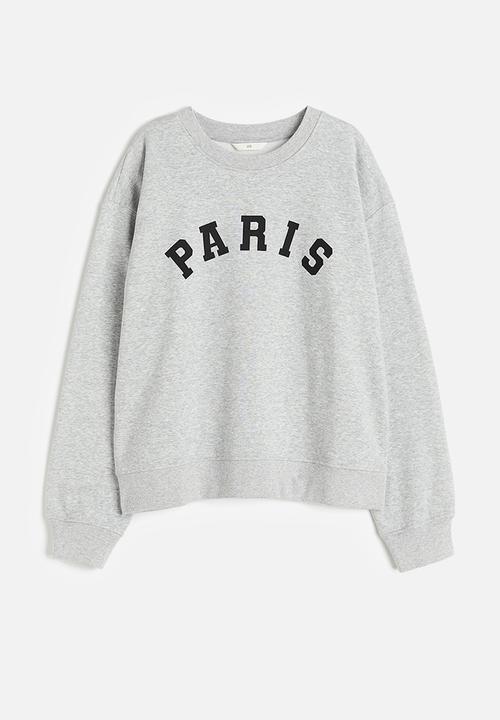 H&M - Crew-neck sweatshirt - Grey marl Paris