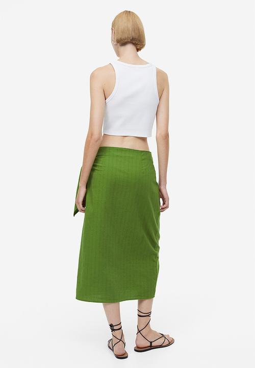 H&M - Cotton wrap skirt - green