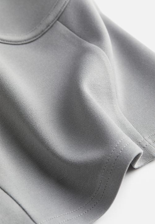 H&M - Corset-style strappy top - light grey