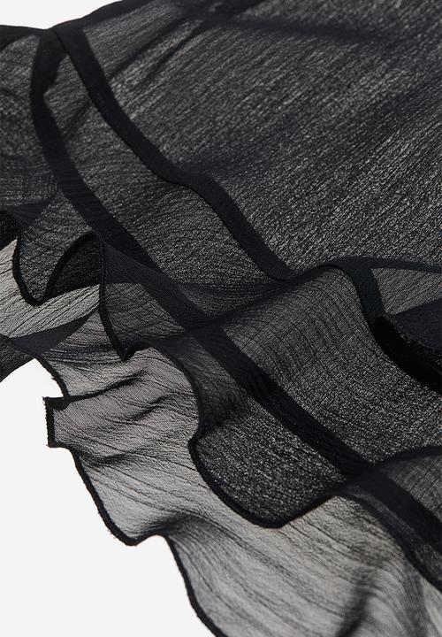 H&M - Flounced chiffon dress - black