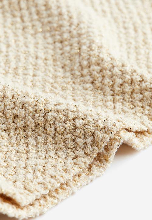 H&M - Glittery textured-knit skirt - beige