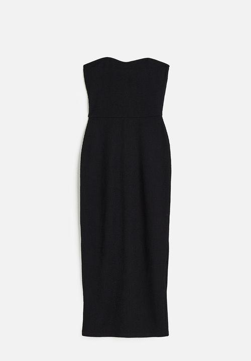 H&M - Crinkled bandeau dress - black