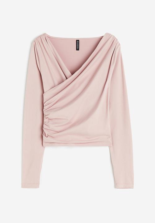 H&M - Jersey wrap top - pink