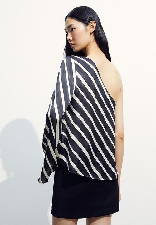 H&M - One-shoulder blouse - black