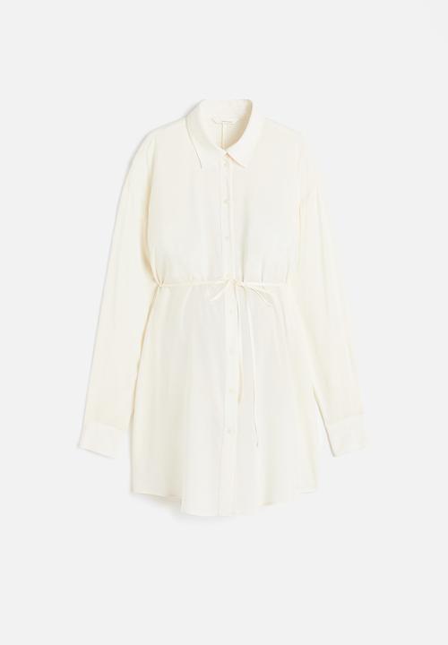 H&M - Mama before & after tie-belt shirt - white