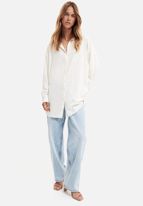 H&M - Mama before & after tie-belt shirt - white