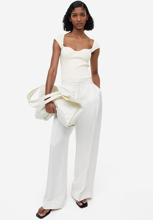 H&M - Rib-knit top - white