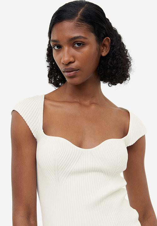 H&M - Rib-knit top - white