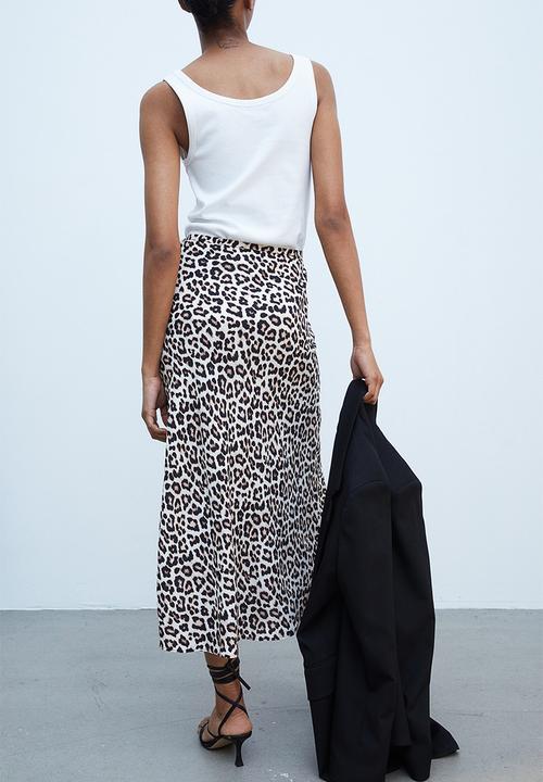 H&M - Patterned crêpe skirt - beige