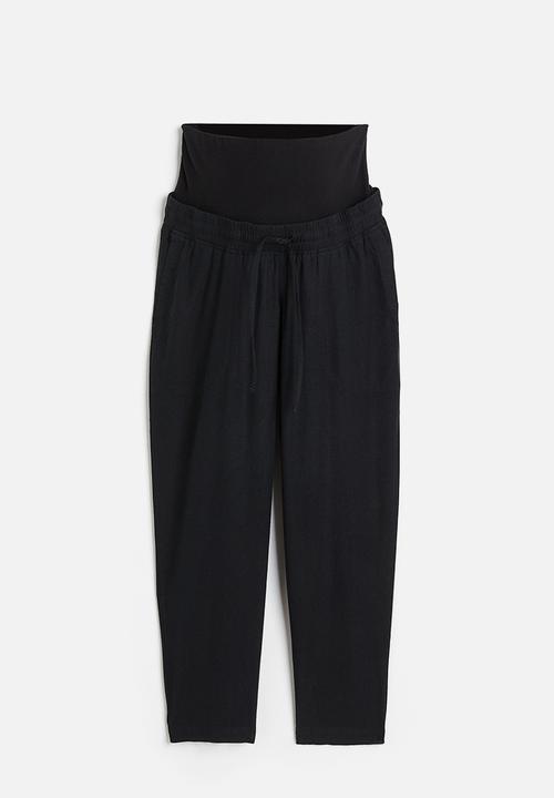 H&M - Mama linen-blend trousers - black