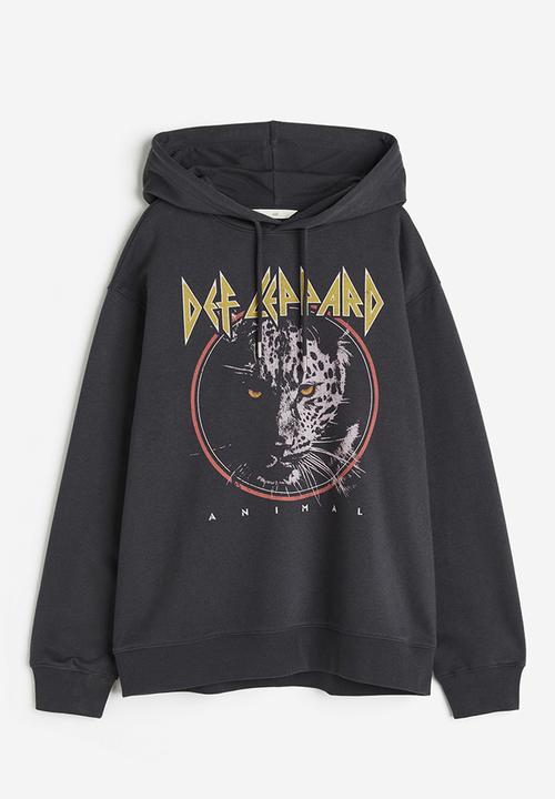 H&M - Motif-front hoodie - grey