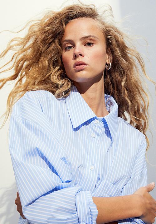 H&M - Oversized cotton shirt - blue