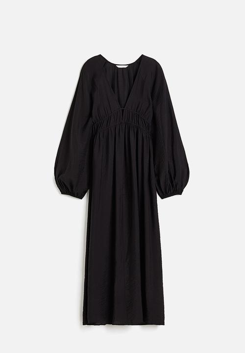H&M - Oversized tie-detail dress - black