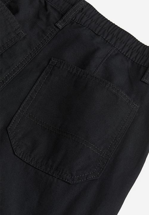 H&M - Wide cargo trousers - black