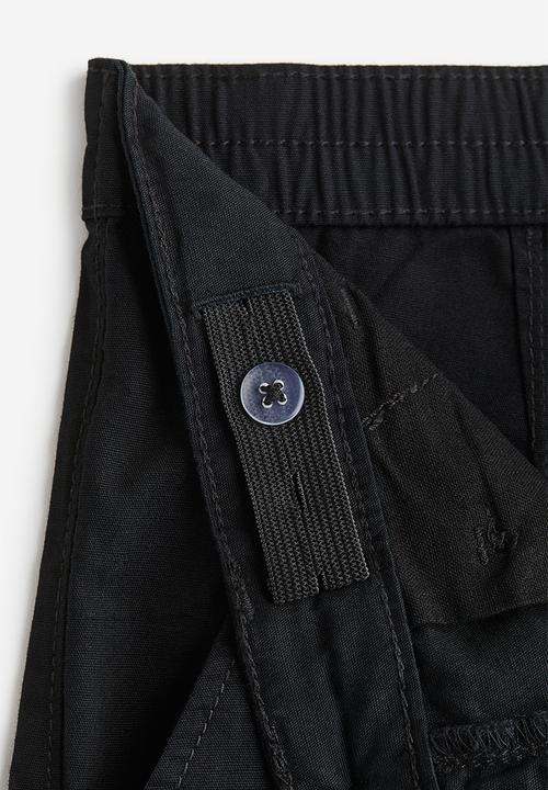 H&M - Wide cargo trousers - black
