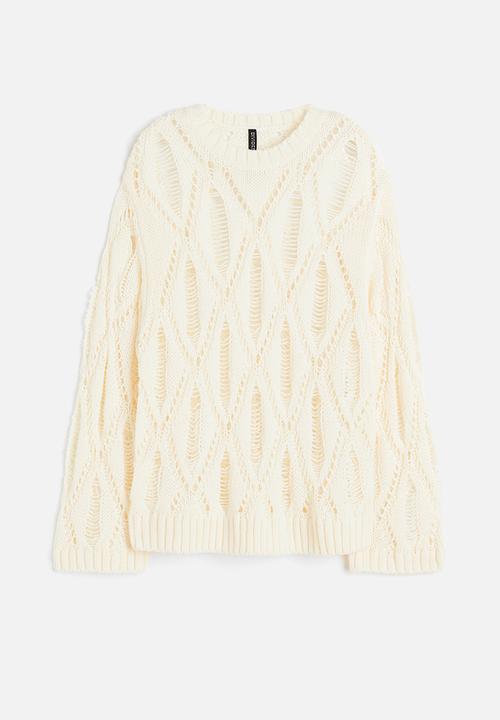 H&M - Ladder-stitch-look jumper - white
