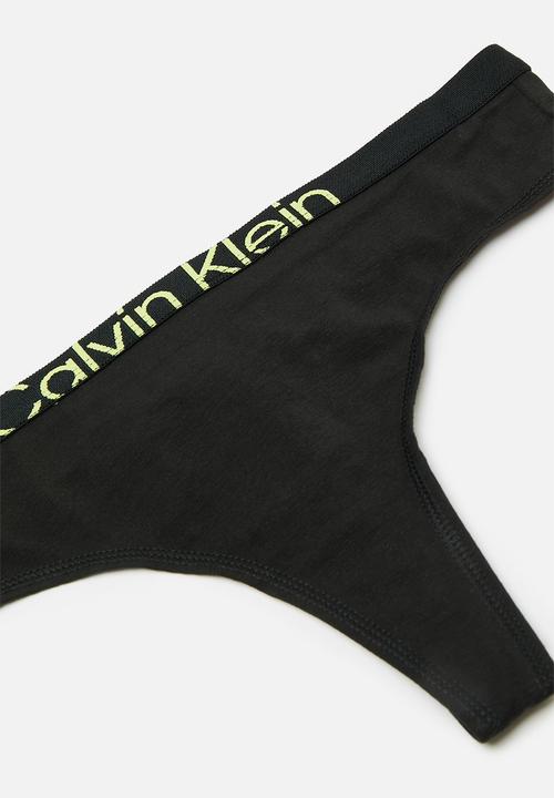Calvin Klein - Modern thong - black/sunny lime
