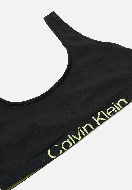 Calvin Klein - Unlined bralette - black/ck sunny lime