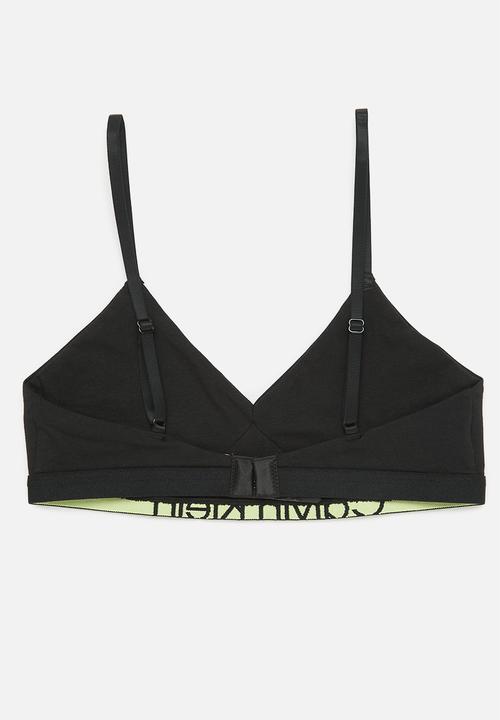 Calvin Klein - Unlined bralette - black/sunny lime