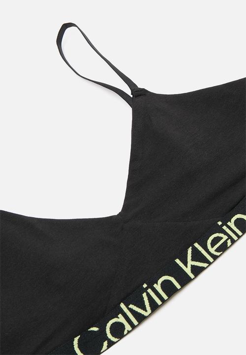 Calvin Klein - Unlined bralette - black/sunny lime