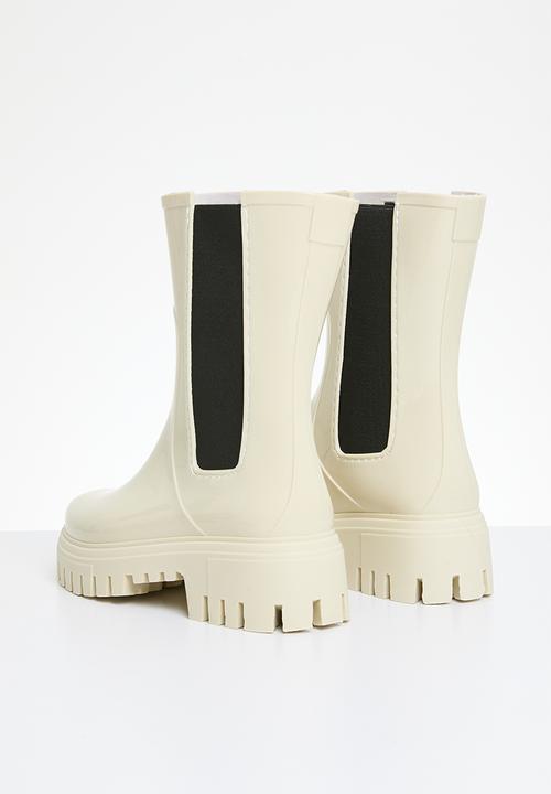 Pop Candy - Mid calf chelsea boot - off white