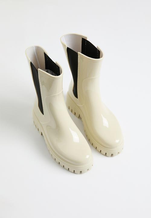 Pop Candy - Mid calf chelsea boot - off white