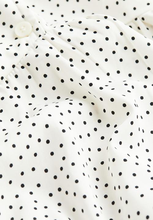 H&M - Wrap dress - Cream Spotted