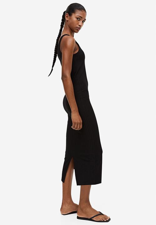H&M - Ribbed bodycon dress - black