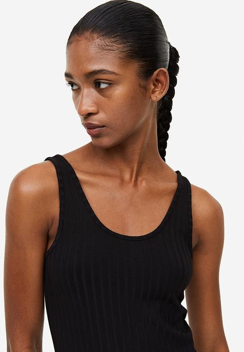 H&M - Ribbed bodycon dress - black