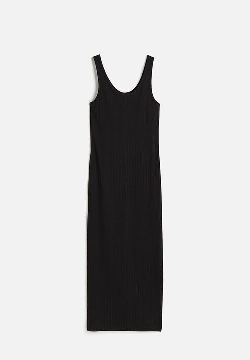H&M - Ribbed bodycon dress - black